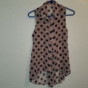 Polka dot light pink top